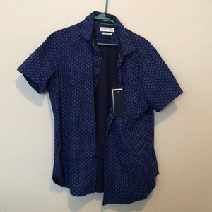 Men’s slim fit NWT denim & flower dress shirt